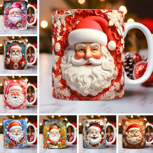 Weihnachts thema Keramik becher 3D Weihnachts mann Kaffeetasse