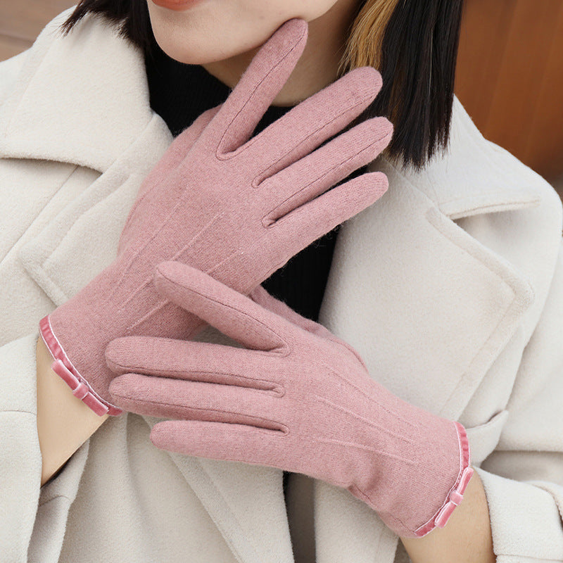 Damen Winter Vlies Ausgekleidet gepolsterte warme Keeping Finger Handschuhe