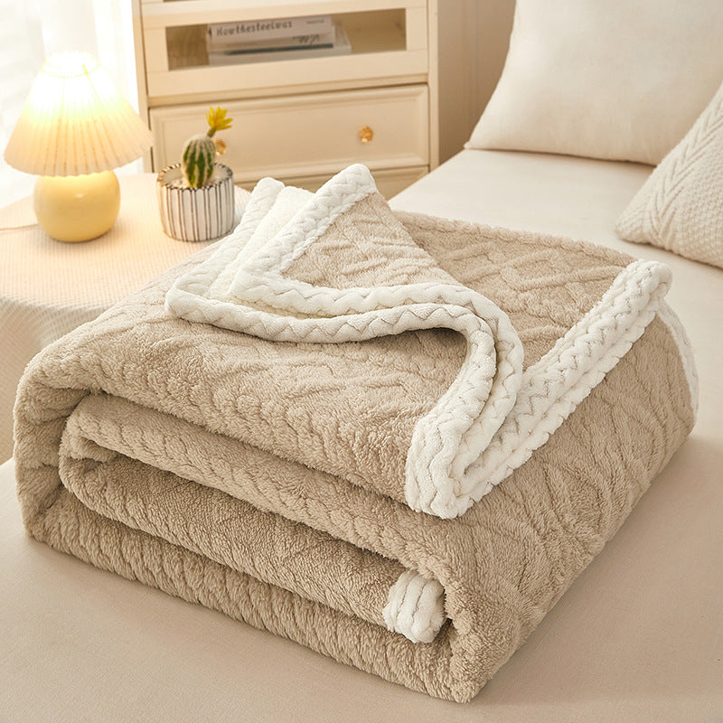 Decke Doppel verdickte warme Coral Fleece Sofa Decke